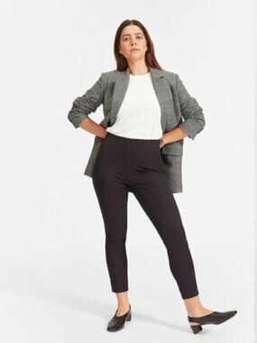 Everlane The Curvy Side-Zip Stretch Cotton Pant black size 10